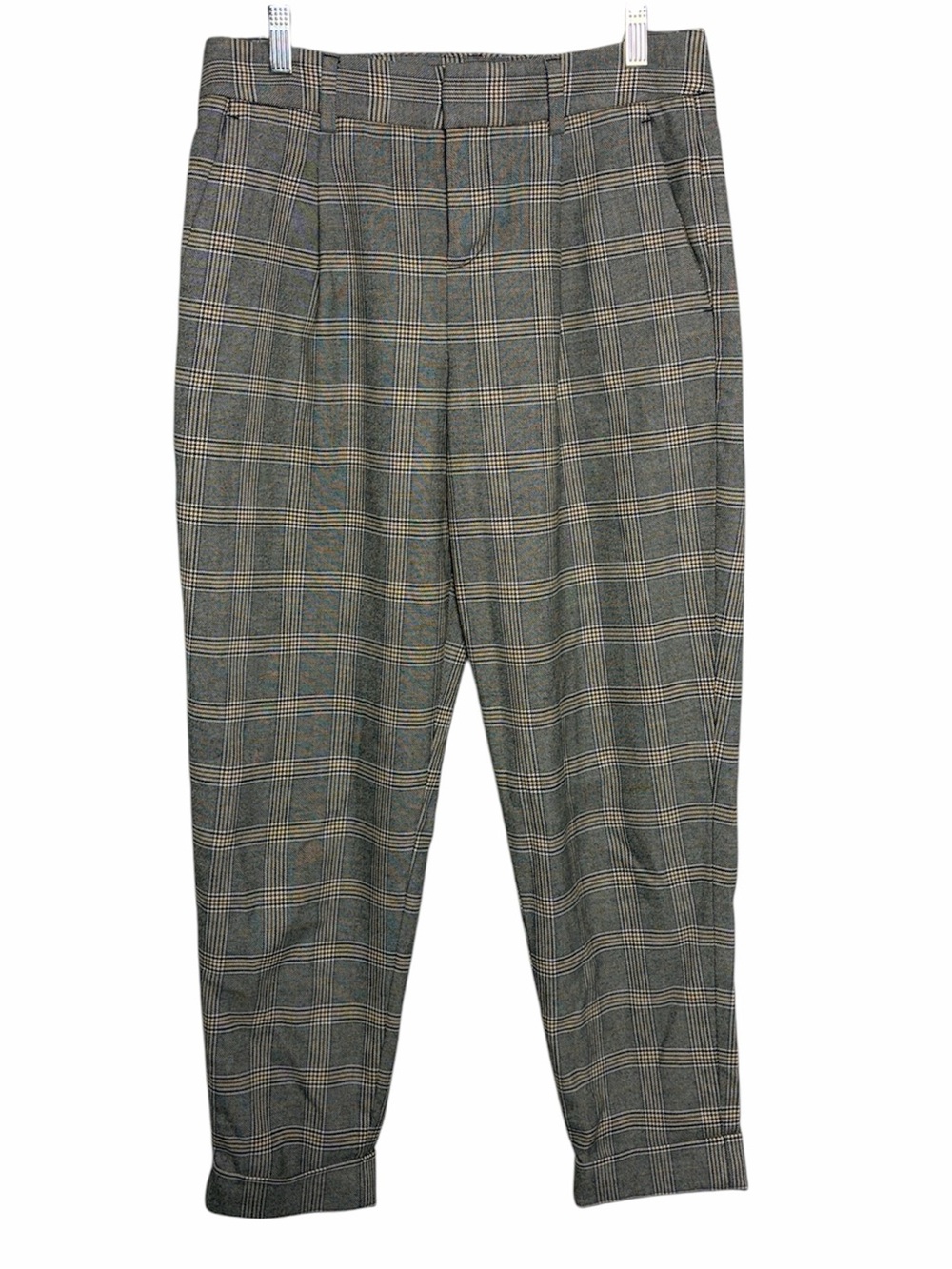 Banana Republic Plaid Pleated Ankle Trousers Pants Size 2
